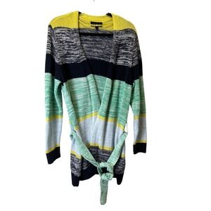 Lane Bryant Women Tie-Front Cardigan 14/16 Cotton Blend Lightweight Knit Sweater